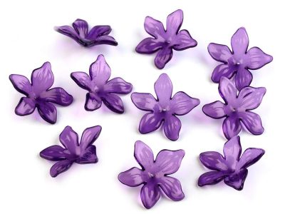 Plastové korálky květ / sukýnka Ø25-29 mm 20 kusů{% if variant.name %} – 14 (61) - 29 mm fialová purpura{% endif %}