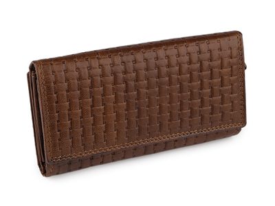 Dámská peněženka kožená 9,5x17 cm{% if variant.name %} – 3 hnědá světlá{% endif %}
