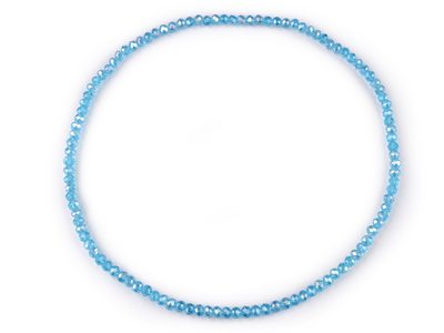 Náhrdelník pružný z broušených skleněných korálků{% if variant.name %} – 6 modrá azuro AB{% endif %}