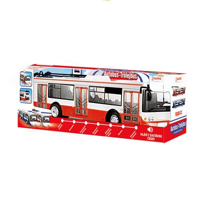Trolejbus, který hlásí zastávky česky, 28 cm – fotka 1