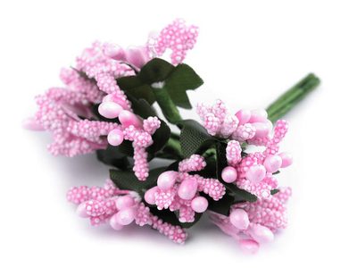 Květinové pestíky na drátku / vývazek{% if variant.name %} – 3 růžová sv.{% endif %}