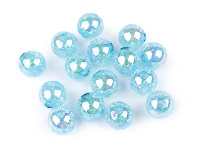 Plastové korálky s AB efektem Ø13 mm 15 kusů{% if variant.name %} – 4 tyrkys sv.{% endif %}