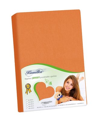 Prostěradlo jersey Oranžová /049 - 90x200x40 cm