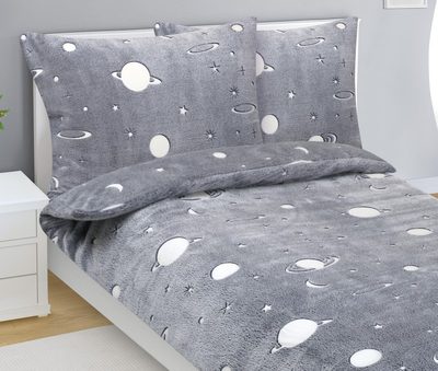 Povlečení MIKROFLANEL Šedá,Bílá 95/293 140x200, 70x90 cm – fotka 2
