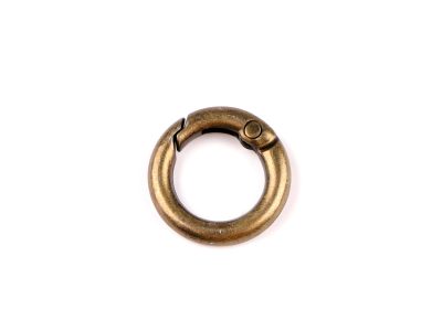 Karabina kulatá na kabelky / kroužek na klíče Ø13 mm balení 2 kusy{% if variant.name %} – staromosaz{% endif %}