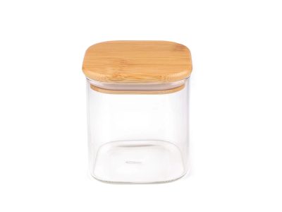 Skleněná dóza s bambusovým víkem, hranatá{% if product.brand.name %} – Stoklasa{% endif %}