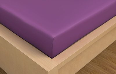 Prostěradlo bavlněné napínací 90x200cm fialové – fotka 1