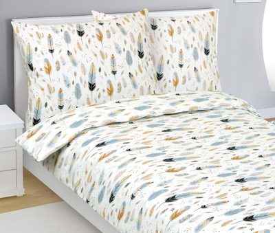 Povlečení bavlněné Šedá,Béžová,Bílá 90/113{% if product.brand.name %} – {% endif %}
