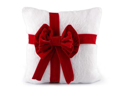 Vánoční plyšový povlak na polštář s mašlí 40x40 cm{% if product.brand.name %} – Stoklasa{% endif %}