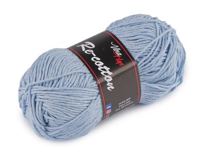 Bavlněná pletací příze Re-Cotton 50 g{% if variant.name %} – 6 (81346) modrá světlá{% endif %}