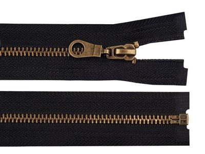 Staromosazný zip šíře 6 mm délka 65 cm (bundový){% if variant.name %} – 332 černá{% endif %}