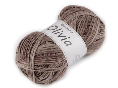 Pletací příze Olivia melírovaná 100 g{% if variant.name %} – 2 béžová tmavá{% endif %}