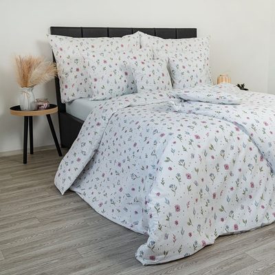 Klasické krepové povlečení 140x200, 70x90cm Letní louka – fotka 4