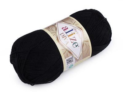 Pletací příze Alize Diva 100 g{% if variant.name %} – 9 (60) černá{% endif %}