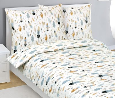 Bavlněné povlečení Šedá,Béžová,Bílá 90/113{% if product.brand.name %} – Bellatex{% endif %}