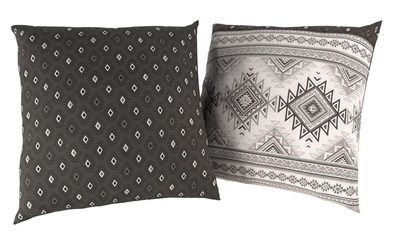 Sada 2 povlaků na polštář hladká bavlna DELUX BOHO šedé{% if variant.name %} – 50x50cm{% endif %}