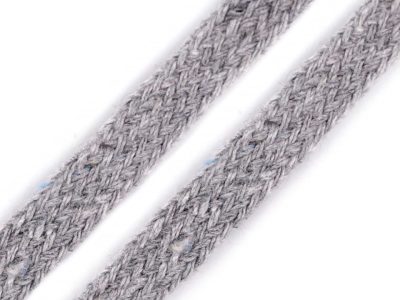 Bavlněná šňůra plochá / dutinka šíře 10 mm návin 25 metrů{% if variant.name %} – 4 šedá světlá{% endif %}