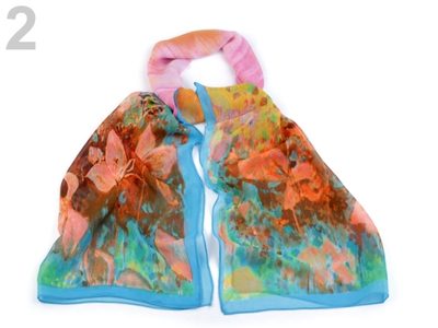 Šifonový šátek květy 50x160 cm{% if product.brand.name %} – Stoklasa{% endif %}