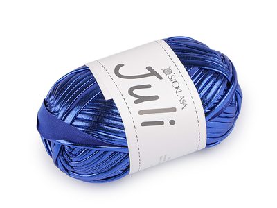 Pletací příze Juli metalická 100 g{% if variant.name %} – 6 (16) modrá královská{% endif %}