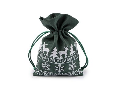 Dárkový vánoční pytlík 12,5x17,5 cm{% if variant.name %} – 3 zelená tmavá{% endif %}