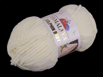 Pletací žinylková příze Dolphin Baby 100 g - 5 (80308) krémová nejsvět.