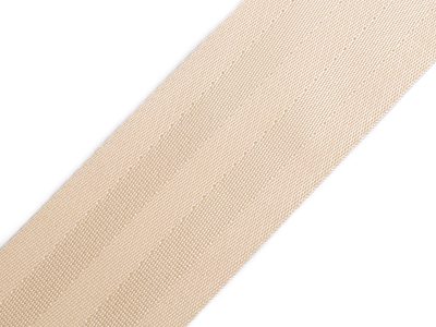 Hladký popruh s leskem šíře 50 mm METRÁŽ{% if variant.name %} – 4 krémová{% endif %}