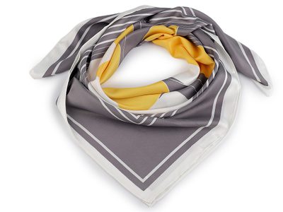 Saténový šátek 90x90 cm{% if variant.name %} – 4 šedá{% endif %}
