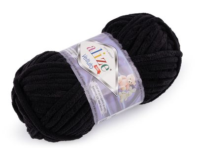 Velluto žinylková příze 100 g - 12 (60) černá