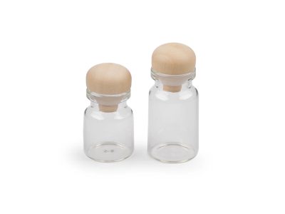 Skleněná lahvička s dřevěnou zátkou 12 kusů{% if product.brand.name %} – Galanterka{% endif %}