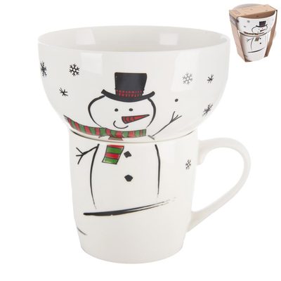 Hrnek + miska porcelánový set sněhulák 0,35 l O0500{% if product.brand.name %} – Morex{% endif %}