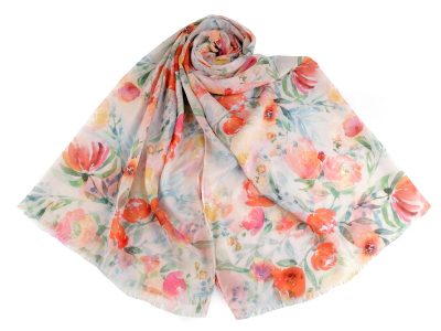 Letní šátek / šála s malovanými květy 70x180 cm{% if product.brand.name %} – Stoklasa{% endif %}