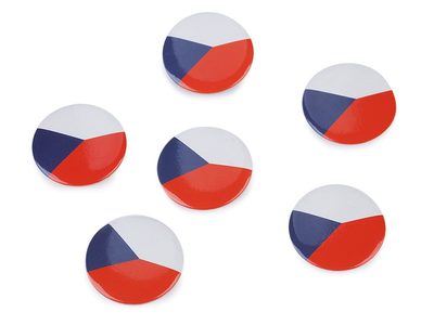 Placka - vlajka Česká republika Ø3,5 cm 6 kusů{% if product.brand.name %} – Galanterka{% endif %}