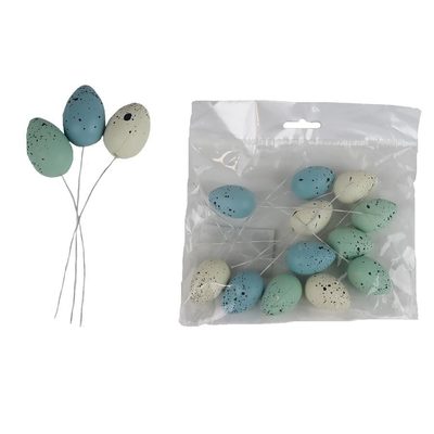 Dekorační vajíčka - zápich, 12 ks X4751-13 - dia 2,5 x 3,5 cm{% if product.brand.name %} – Morex{% endif %}
