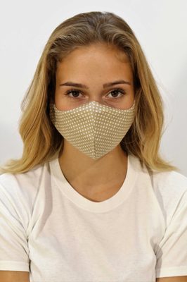Dvouvrstvá rouška puntíky mokka UNI{% if product.brand.name %} – Vestis{% endif %}