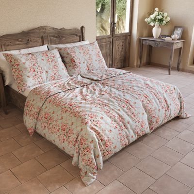 Bavlněné povlečení PROVENCE COLLECTION ROSÁLIE zelená{% if variant.name %} – 1x 220/200, 2x 70/90cm{% endif %}