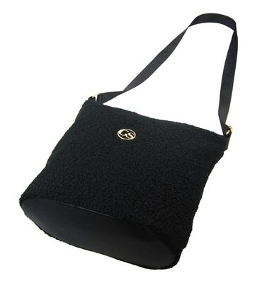 Velká černá beránková dámská crossbody taška M821 GROSSO – fotka 3