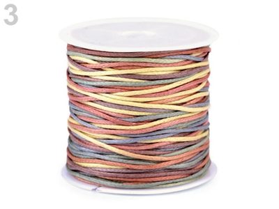 Šňůra bavlněná Ø1 mm multicolor návin 20 metrů{% if variant.name %} – 3 béžová tm.{% endif %}