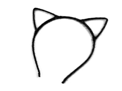 Chlupatá čelenka do vlasů kočka{% if variant.name %} – 6 černá{% endif %}