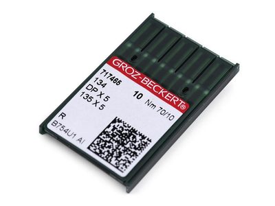 Strojové jehly do průmyslových strojů Groz - Beckert 70; 80; 90; 100{% if variant.name %} – 1 (70/10) nikl{% endif %}