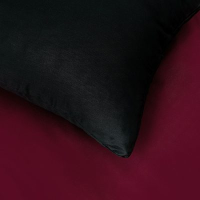 Saténové povlečení LUXURY COLLECTION vínové/černé – fotka 4