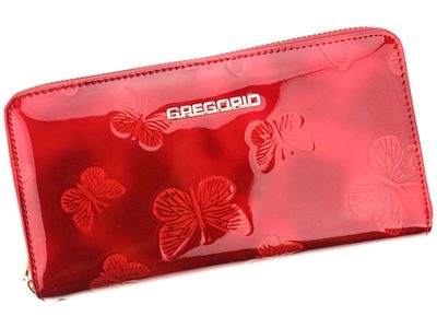 Gregorio luxusní červená dámská kožená peněženka v dárkové krabičce{% if product.brand.name %} – Gregorio{% endif %}
