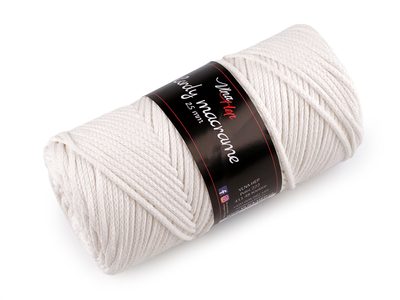 Pletací příze Cordy Macrame 250 g{% if variant.name %} – 2 (8171) bílá mléčná{% endif %}