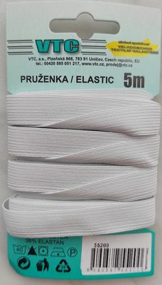 Pruženka plochá 13,2 mm bílá - karta 5 m{% if product.brand.name %} – VTC{% endif %}