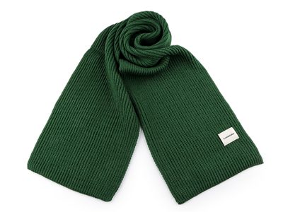 Zimní šála pletená unisex 25x160 cm{% if variant.name %} – 3 zelená tm.{% endif %}