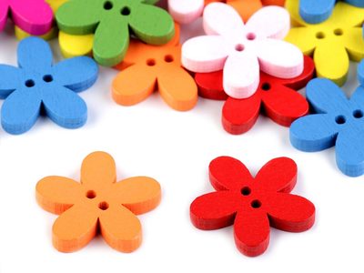 Dřevěný dekorační knoflík květ 10 kusů{% if product.brand.name %} – Galanterka{% endif %}