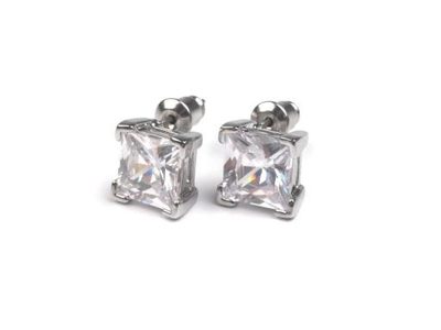 Náušnice kovové s broušenými kameny  9x9mm (1 pár){% if product.brand.name %} – Stoklasa{% endif %}