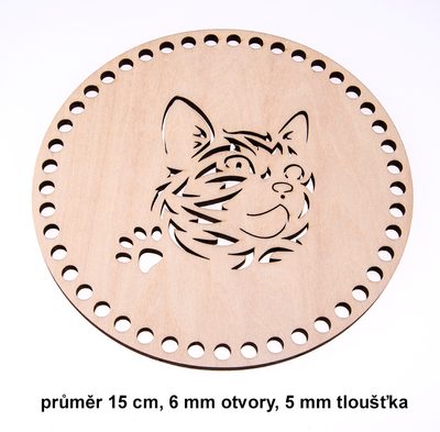 Dno - víko překližkové kočka 15 cm/ 6mm{% if product.brand.name %} – Galanterka{% endif %}