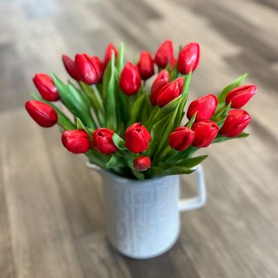 Svazek tulipánů (5 ks) - červená 30 cm – fotka 1