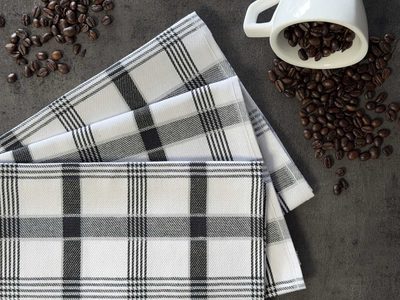 Utěrka Extra savá 50x70 cm Káro černé 3 ks – fotka 1