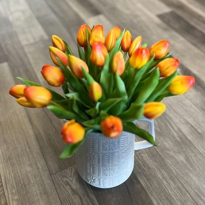 Svazek tulipánů (5 ks) - žlutočervená 30 cm – fotka 1